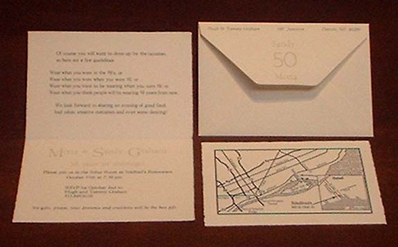 invitation and map card